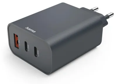Immagine prodotto di Hama Schnellladegerät, 2x USB-C, 1x USB-A, PD, 65 W, Anthrazit (00086445)
