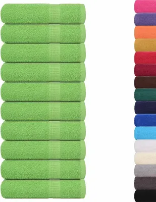 Obrázok produktu pre vidaXL Kúpeľňové uteráky FROGN, 10 ks, jablkovozelené, 100 x 150 cm, 360 g/m²
