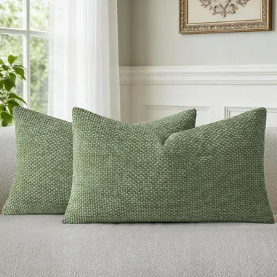 Produktbild von Kissenbezug 30x50 cm Grün Chenille 2er Set
