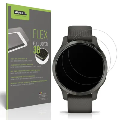 Produktbild von 2x Full Cover Schutzfolie matt für Garmin Venu 2s Panzerfolie Anti-Shock