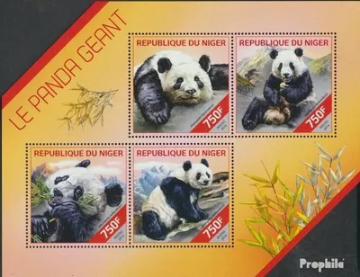 Produktbild von Briefmarken Niger 2014 Mi 2840-2843 Kleinbogen (kompl. Ausg.) postfrisch Riesenpanda