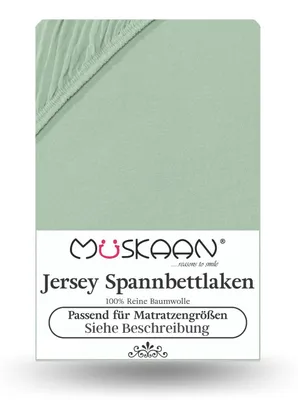 Produktbild von Jersey Spannbettlaken 90x200 cm - 100x200 cm Eukalyptus - 100% Baumwolle