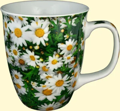 Produktbild von Becher-Set -Kamille  4 x 400 ml Keramiktasse Kaffeetasse Kaffeebecher Tassen-Set