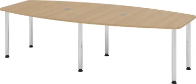 Produktbild von bümö Konferenztisch mittel KT28 - tischfuss: Chromfüße, Nachbildung: Eiche