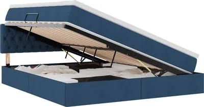 Obrázek produktu pro vidaXL Úložná postel s matrací modrá 180 x 200 cm materiál na bázi dřeva