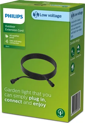 Imagen del producto de Cable de extensión Philips, 5 metros, Cable de extensión, , Cloruro de polivinilo (PVC), Philips by Signify, Jardín, Terraza, Terraza, Jardín