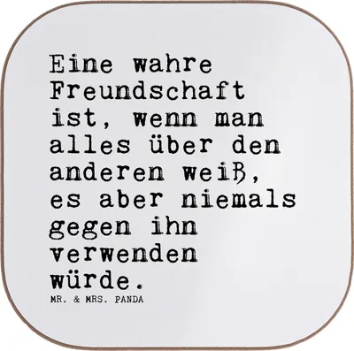 Produktbild von Mr. & Mrs. Panda Untersetzer für Gläser Eine wahre Freundschaft ist,... - Weiß - Geschenk, Freundinnen, Freunde, Coaster, gläseruntersetzer, Glas, Kumpels, bester Freund