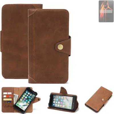 Produktbild von K-S-Trade Handyhülle kompatibel mit Tecno Pova 4 Schutz Hülle Walletcase Bookstyle Tasche Case Handytasche Wallet Flipcase Cover PolyurethanBraun (1x)