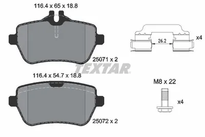 Produktbild von TEXTAR Bremsbeläge Satz Hinten passend für MERCEDES-BENZ SL (R231) 2507101