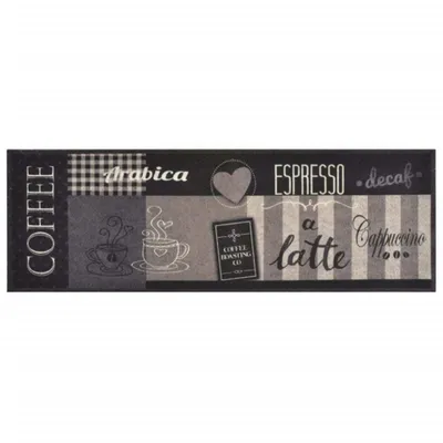 Produktbild von vidaXL Küchenteppich Waschbar Coffee Schwarz 60x180 cm Samt