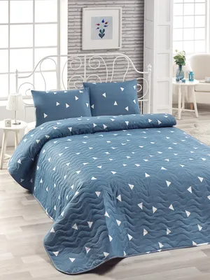 Immagine prodotto di L'Essentiel Linge de Maison, Üçgen- ELR9438, blu, bianco, copriletti, 65% cotone / 35% poliestere