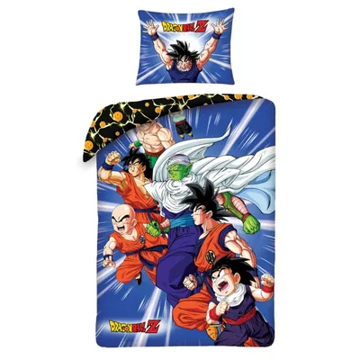 A bedding set featuring Dragon Ball Z characters.