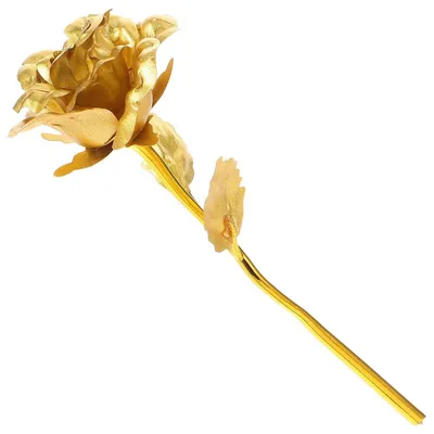 Obrázok produktu pre Zlatá ruža, trvalá ruža, pozlátený plast, 18 cm, svadba, Valentín