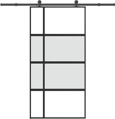 Image de Porte coulissante kit de quincaillerie trempé verre aluminium