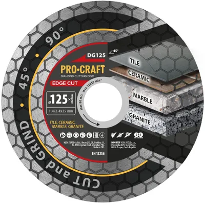 Immagine prodotto di Disco diamantato con taglio a spigolo Procraft DG125