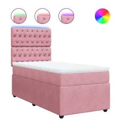 Produktbild von Boxspringbett mit Matratze Rosa 90x200 cm Samt