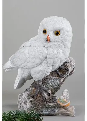Produktbild von Winter Dekofigur Eule auf Ast H. 22cm weiß aus Kunststein Formano W25
