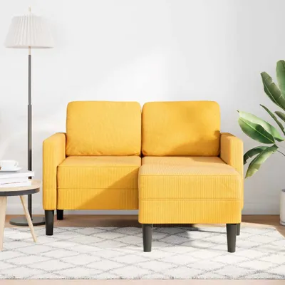 Produktbild von Maison Exclusive - 2-Sitzer-Sofa mit Chaiselongue L-Form Hellgelb 125 cm Leinen