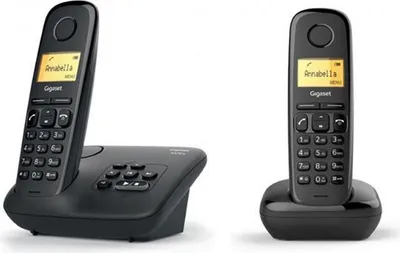 Image de Téléphone Fixe GIGASET A 170 A Duo, Noir, Répondeur 25 minutes, Écran Rétroéclairé, Répertoire 50 contacts