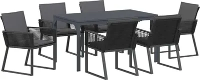 Obrázok produktu pre vidaXL Záhradný jedálenský set 7 ks antracitový polyratan