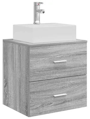 Produktbild von Wandmontierte Waschtisch Grau Sonoma 49,5 x 41 x 62,5 cm