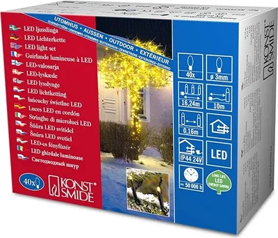 Produktbild von Konstsmide 3610-000 Lichterkette außen innen IP44 40 LED gelb Partykette Deko