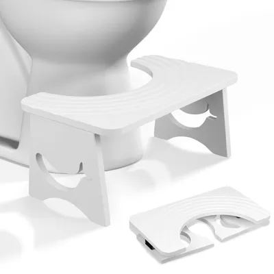 Productafbeelding van Ergonomische Vouwbare Toiletkruk in Wit