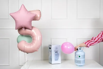 Image de Bouteille d'hélium, bleu, 30 ballons
