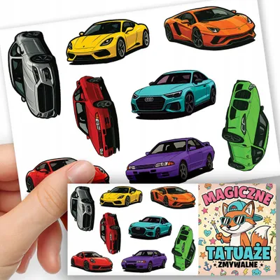 Obrázok produktu pre ZMYVATELNE DETSKE TETOVANIE DOCASNE - Vzory Autá Pretekárske - 8 ks