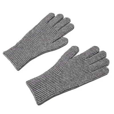 Produktbild von Gestrickte Telefonhandschuhe mit Fingerausschnitt uni grau