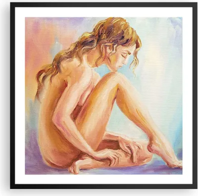 Produktbild von Gerahmtes Poster - Schwarzer Rahmen - Frau Nacktheit Abgesehen von - 60x60 cm - Wand Bild - Wanddeko - Wandbilder - Wandposter - Bilderrahmen - Bilder - Kunstdruck - Wandbild - P2BAC60x60-4174