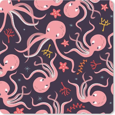 Produktbild von MuchoWow® Mauspad Mousepad Oktopus - Baby - Entwurf 20x20 cm - Mousepads - Maus Mat - Pad - Mausunterlage - Desk Mat - Bureauartikeln