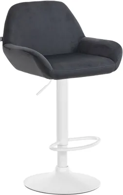 Produktbild von DELUKE® Barhocker DUBLIN - Schwarz, Samt, Weiß | Barhocker mit Lehne Barstuhl Tresenhocker Tresenstuhl Kneipenhocker Kneipenstuhl