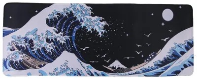 Productafbeelding van Lachineuse XXL muismat – De Grote Golf voor Kanagawa – 800 x 300 x 3 mm – Japanse gravure