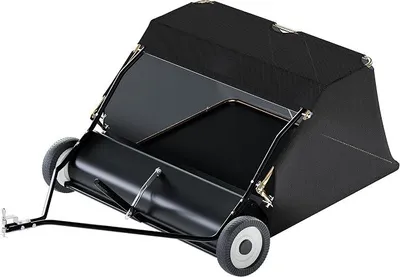 Produktbild von Rasenkehrmaschine mit 120 cm Kehrbreite, Rasenkehrer für Aufsitzmäher, Laubsammler mit 415 l Auffangnetz Laubkehrmaschine für Rasentraktor