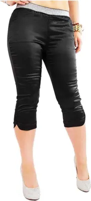 Produktbild von Damen 3/4 Hose Sommer mit Taschen Schwarz; Schwarz/32