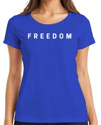 Productafbeelding van Freedom Charlie Kirk RIP, Conservatief Republikeins T-shirt voor dames, blauw, maat M