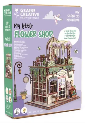 Produktbild von Graine Creative Modellbausatz 3D-Holzvitrine - Blumenladen