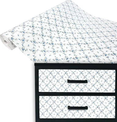 Produktbild von Klebefolie Möbel 45x100 cm - Kleine Blumen - Selbstklebende Möbelfolie in Deko-Stil - Folie für Möbel ideal zum Renovieren von Schränken und Arbeitsplatten