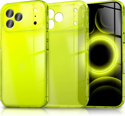 Zdjęcie produktu dla Etui "Vibe" do iPhone 17 Pro Max - neonowe, kolorowe, świecące etui na telefon komórkowy, przezroczyste, miękkie etui ochronne z TPU - żółte