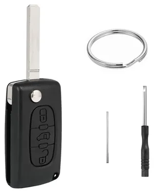 Immagine prodotto di Custodia per chiave auto a 3 pulsanti, modello CE0523, compatibile con chiavi pieghevoli VA2 per Peugeot/Citroen