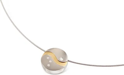 Produktbild von Boccia-Anhänger 07022-05 Titan/teilvergoldet mit Brillanten