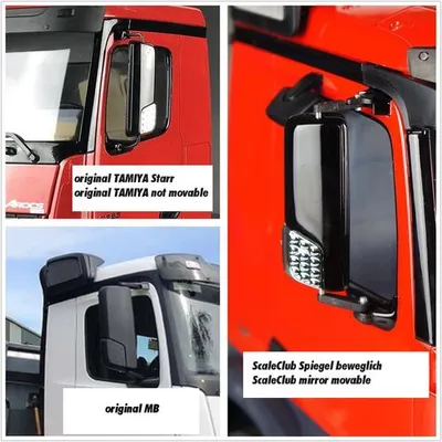 Produktbild von ScaleClub 1:14 Spiegelhalter aus Metall anklappbar für Tamiya Arocs