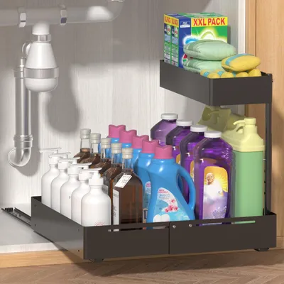 Immagine prodotto di Organizzatore estensibile in metallo per cucina e bagno