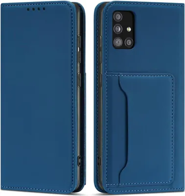Produktbild von Magnet Card Case für Samsung Galaxy A13 5G Hülle Wallet Kartenhalter Stand Blau