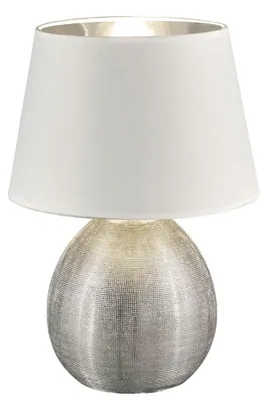 Produktbild von Luxus LED Tischlampe aus Keramik und Stoff LUXOR