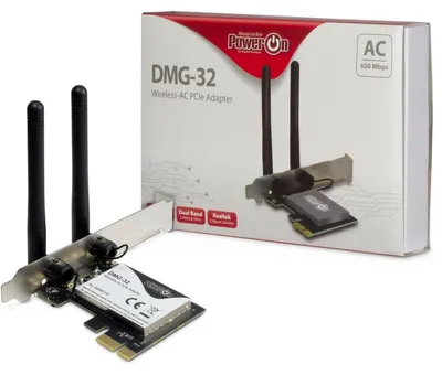 Image de Inter-Tech Wi-Fi 5 PCIe Adapter DMG-32 2dBi Antenne 650Mbps retail