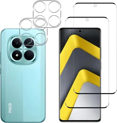 Produktbild von Gehäuse aus gehärtetem Glas für Xiaomi POCO M8 PRO 5G und Kameraschutz [2er-Pack] Displayschutzfolie  Phonillico®