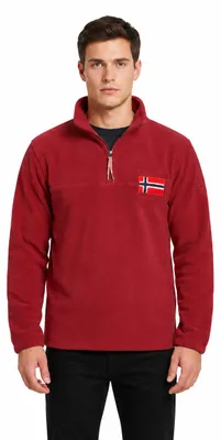 Produktbild von Geographical Norway Herren TEQUATEUR Fleecejacke Rot Größe S WZ6696H/GN-BURGUNDY