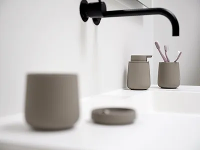 Immagine prodotto di Zone Denmark Zahnbürstenbecher Nova One, Zahnputzbecher, Steinzeug, Taupe, H 10 cm, 28087
